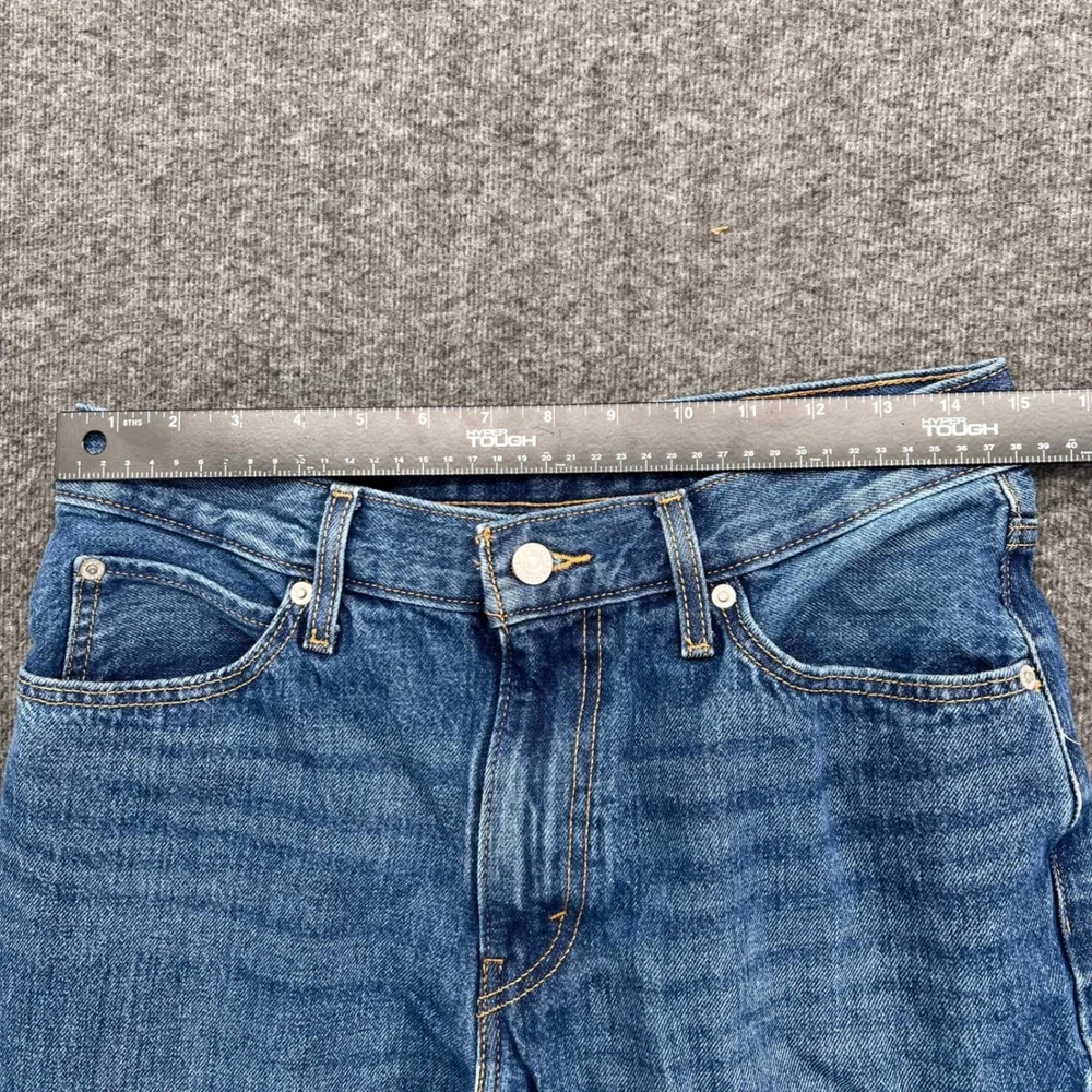 Levis 94 Baggy High Rise Wide Leg Straight Jeans Blue Medium Wash Womens 28
